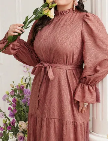 Rochie lunga SHEIN CURVE, roz pudra inchis