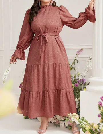 Rochie lunga SHEIN CURVE, roz pudra inchis