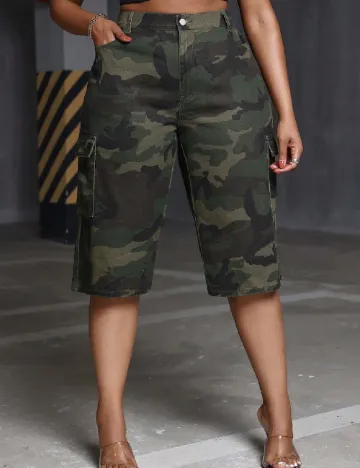 Pantaloni scurti SHEIN CURVE, army