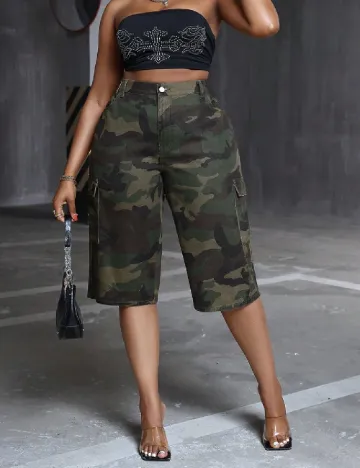 Pantaloni scurti SHEIN CURVE, army
