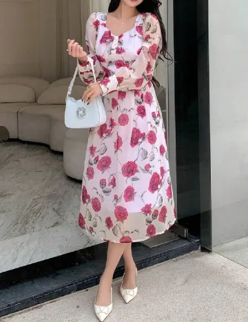 Rochie medie Dazy, roz Roz