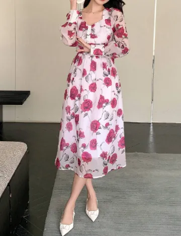 Rochie medie Dazy, roz Roz