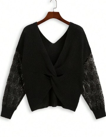 Pulover SHEIN CURVE, negru