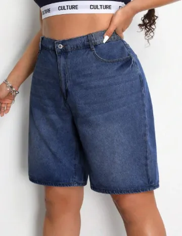 Pantaloni scurti SHEIN CURVE, albastru Albastru