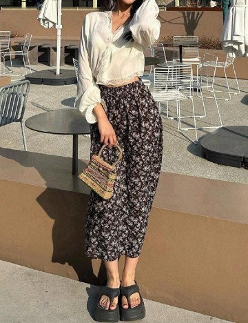 Fusta Dazy, floral print