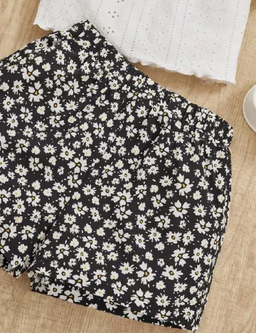 Compleu Shein Kids, alb/negru Alb