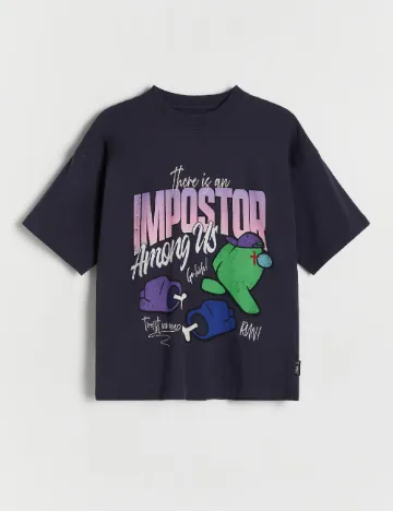 Tricou Oversize Reserved, bleumarin Albastru
