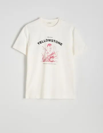Tricou Reserved, alb Alb