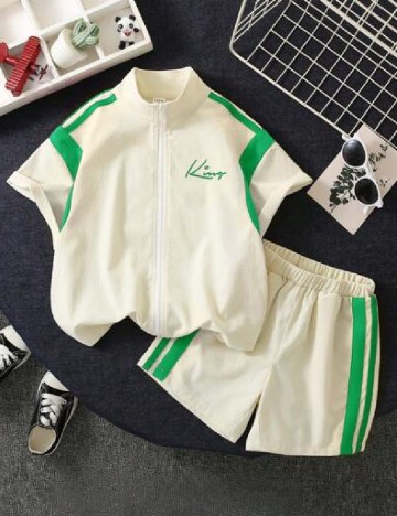 Compleu Shein Kids, crem/verde