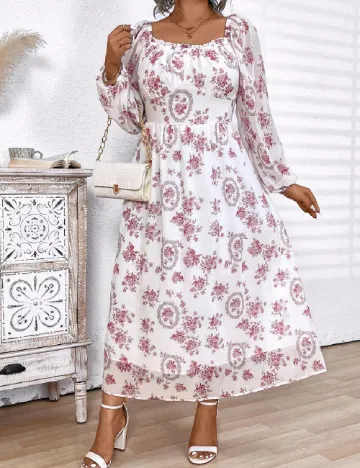 Rochie medie SHEIN CURVE, alb Alb