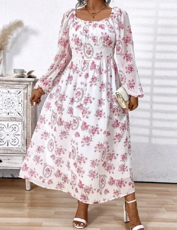 Rochie medie SHEIN CURVE, alb Alb