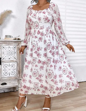 Rochie medie SHEIN CURVE, alb Alb