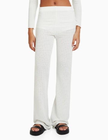 Pantaloni Bershka, alb