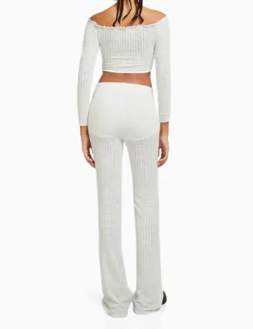Pantaloni Bershka, alb