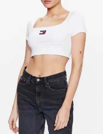 Top Tommy Jeans, alb