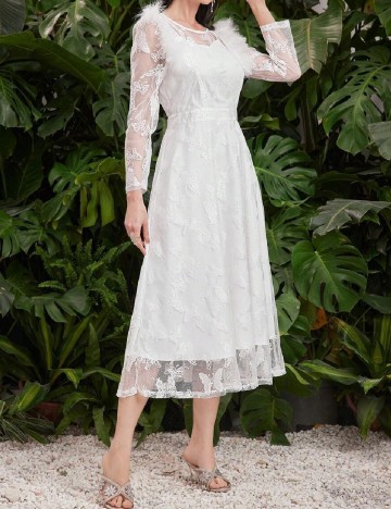 Rochie medie SHEIN, alb