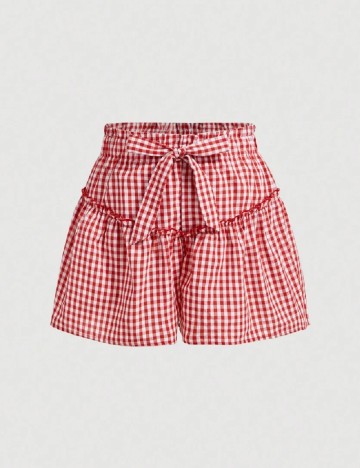 Pantaloni scurti SHEIN CURVE, rosu
