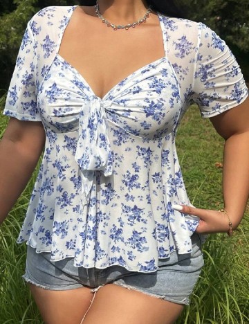 Bluza SHEIN CURVE, albastru