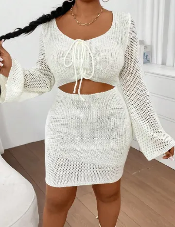 Rochie scurta SHEIN CURVE, ecru