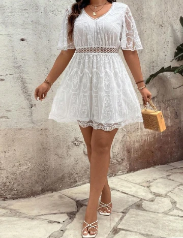 Rochie scurta SHEIN CURVE, alb Alb