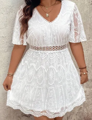 Rochie scurta SHEIN CURVE, alb Alb