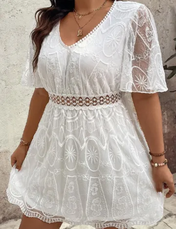 Rochie scurta SHEIN CURVE, alb Alb