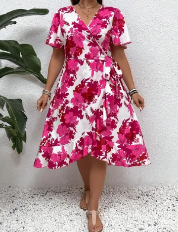 Rochie medie SHEIN CURVE, roz