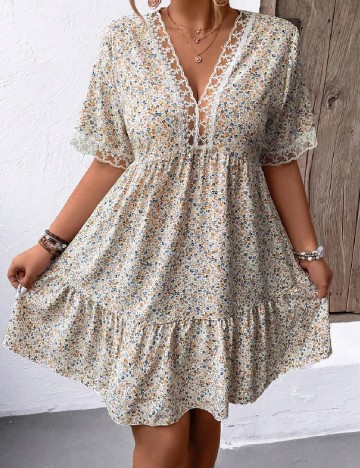 Rochie scurta SHEIN CURVE, floral print
