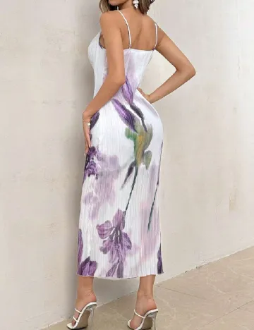 Rochie medie SHEIN, alb/mov Alb