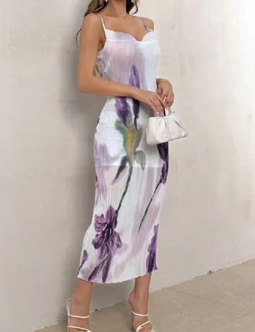 Rochie medie SHEIN, alb/mov Alb