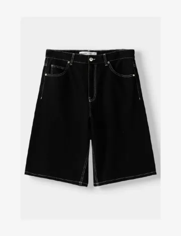 Pantaloni scurti Bershka, negru Negru