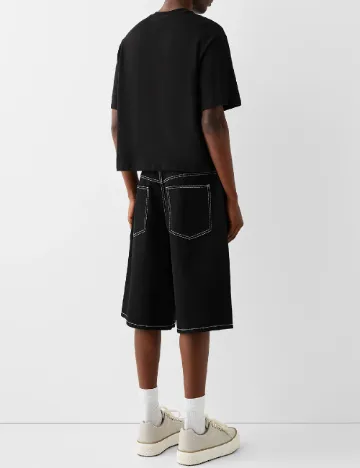 Pantaloni scurti Bershka, negru Negru