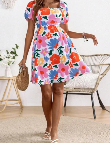 Rochie scurta SHEIN Maternity, floral print