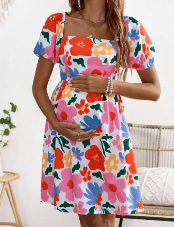 Rochie scurta SHEIN Maternity, floral print