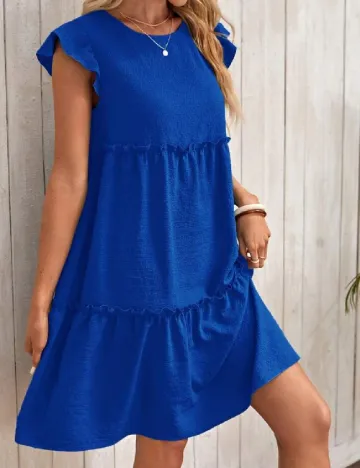Rochie scurta Emery Rose, albastru Albastru