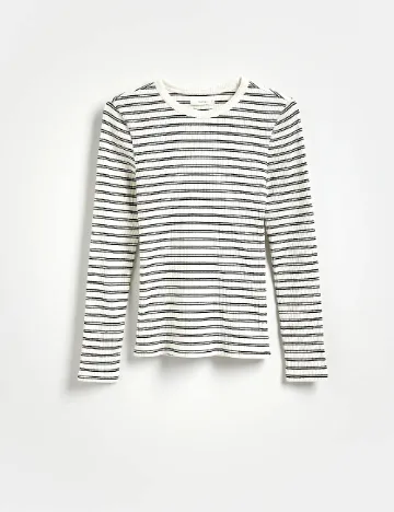Bluza Reserved, alb/negru