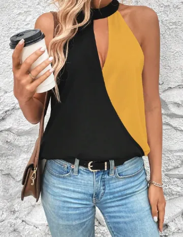 Bluza SHEIN, negru/galben