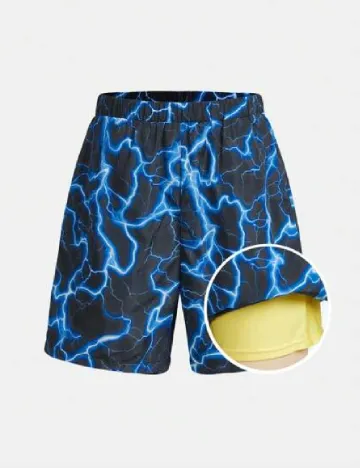 Short de baie Shein Kids, albastru Albastru