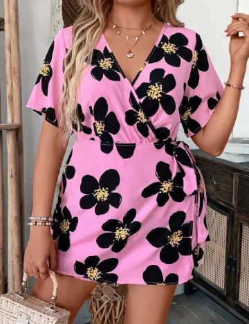 Salopeta SHEIN CURVE, roz Roz