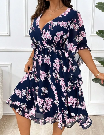 Rochie medie SHEIN CURVE, bleumarin
