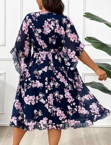 Rochie medie SHEIN CURVE, bleumarin