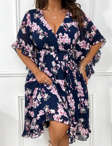 Rochie medie SHEIN CURVE, bleumarin