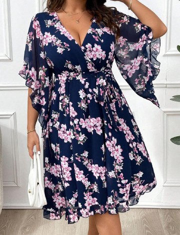 Rochie medie SHEIN CURVE, bleumarin
