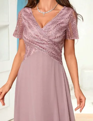 Rochie lunga UNITHORSE, roz pudra