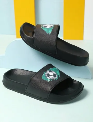 Slapi Shein Kids, negru Negru