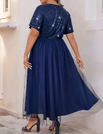Rochie medie SHEIN CURVE, bleumarin Albastru