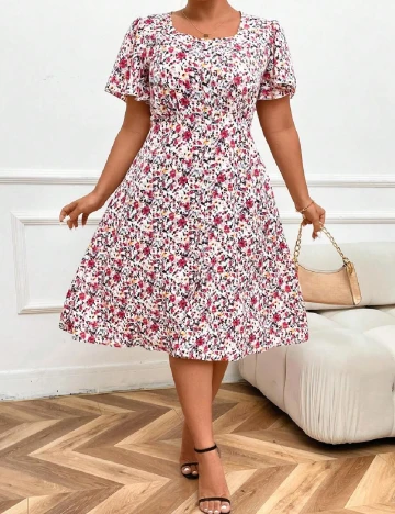 Rochie medie SHEIN CURVE, floral print