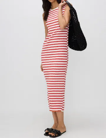 Rochie medie Reserved, alb/rosu Rosu