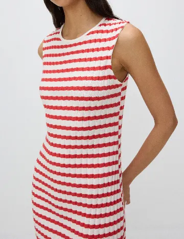 Rochie medie Reserved, alb/rosu Rosu