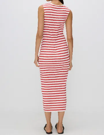 Rochie medie Reserved, alb/rosu Rosu